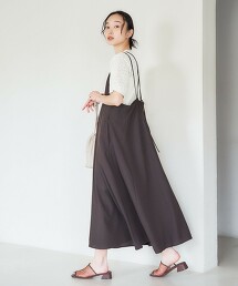 復古斜紋吊帶洋裝