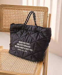 LOGO刺繡幾何絎縫單肩包 M