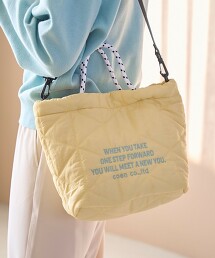 LOGO刺繡幾何絎縫單肩包 M