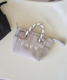 coen LOGO聚酯帆布托特包吊飾 XS