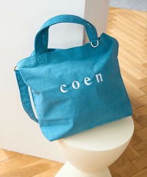 2WAY coen LOGO 拼色托特包