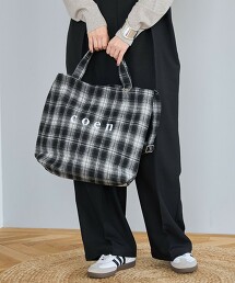 2WAY coen LOGO 拼色托特包