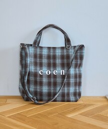 2WAY coen LOGO 拼色托特包