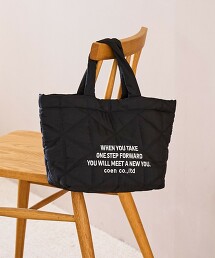 LOGO刺繡幾何圖案絎縫午餐手提袋