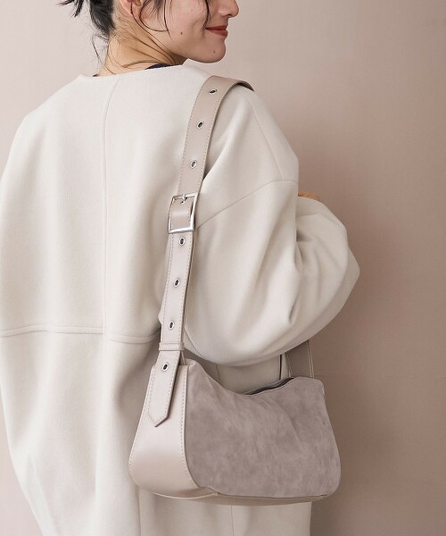 金屬環單肩仿皮革多WAY包包