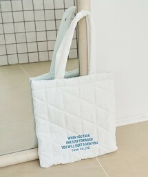 LOGO刺繡 幾何圖案 絎縫托特包