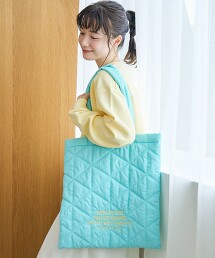 LOGO刺繡 幾何圖案 絎縫托特包