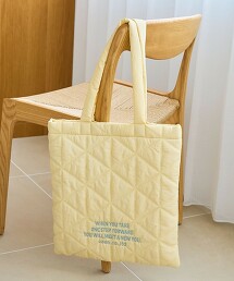 LOGO刺繡 幾何圖案 絎縫托特包