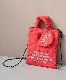 LOGO刺繡 幾何圖案 絎縫2way單肩包