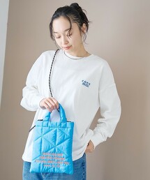 LOGO刺繡 幾何圖案 絎縫2way單肩包