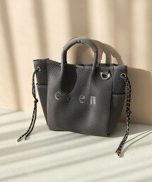 coen LOGO刺繡網眼澎澎2way托特包 M
