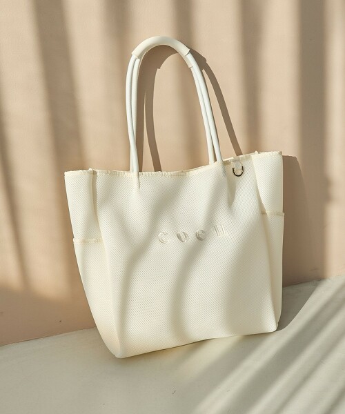 coen LOGO刺繡網眼澎澎托特包