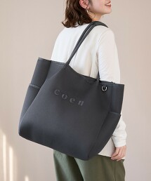 coen LOGO刺繡網眼澎澎托特包