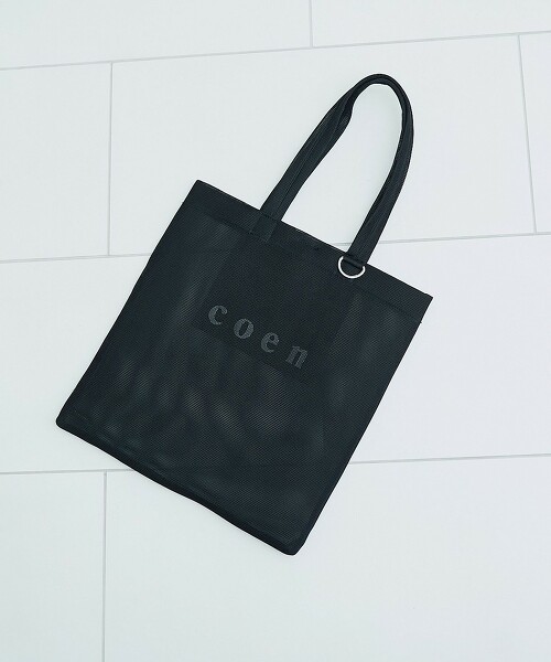 coen LOGO網眼透膚托特包 L