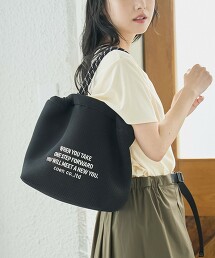 LOGO刺繡網眼蓬鬆2way單肩包 M