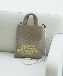 LOGO刺繡網眼蓬鬆2way單肩包
