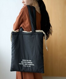 LOGO刺繡撞色設計束口托特包