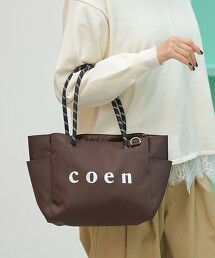 coen 銀色LOGO帆布托特包 M