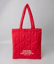 LOGO刺繡幾何圖案絎縫托特包