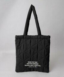 LOGO刺繡幾何圖案絎縫托特包