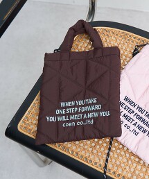 LOGO刺繡幾何圖案絎縫2WAY單肩包