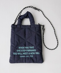 LOGO刺繡幾何圖案絎縫2WAY單肩包