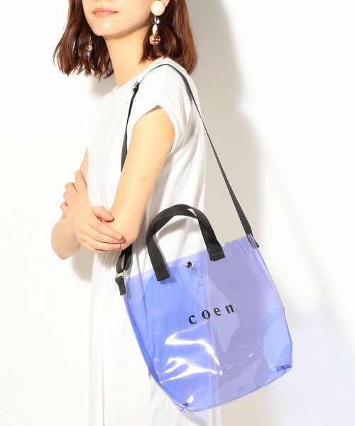 coen 2WAY LOGO PVC 透明托特包