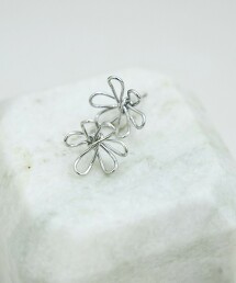 鋼絲花朵形狀耳釘