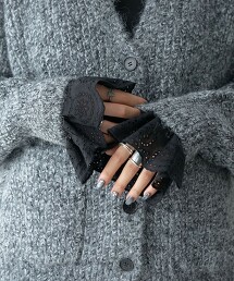 波浪邊刺繡蕾絲袖口裝飾袖
