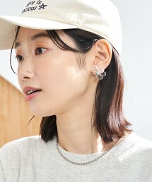 透明花朵耳釘