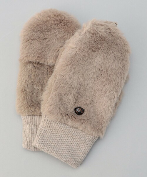 2way仿皮草半指手套