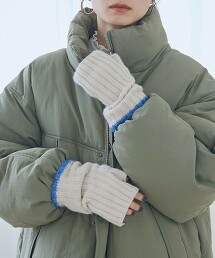 配色線條羅紋袖套