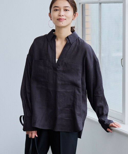 【RONEL】European Flax 開襟領襯衫