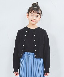 【coen KIDS】針織緹花對襟外套