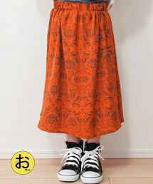 【coen KIDS】DAMASK植絨印刷褶裙