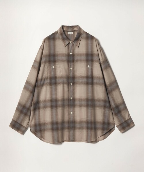 ＜Steven Alan＞ 羊毛漸層格紋標準領襯衫 LOOSE