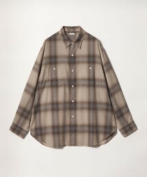 ＜Steven Alan＞ 羊毛漸層格紋標準領襯衫 LOOSE