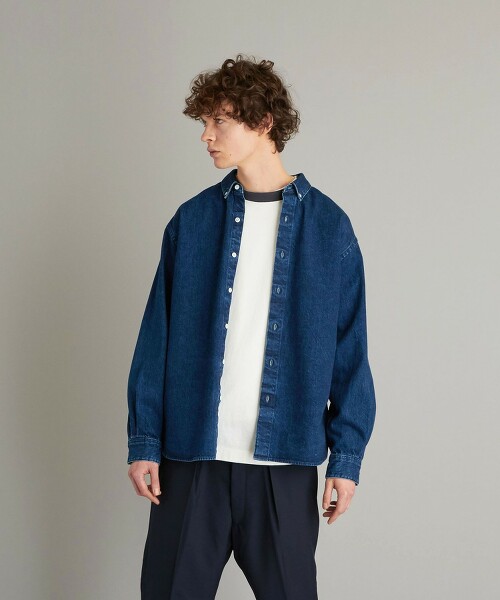 <Steven Alan> 12oz DENIM SINGLE NEEDLE SHIRT-LOOSE/襯衫
