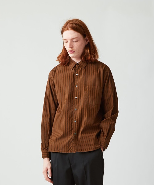 <Steven Alan> G/DYE MULTI/STRIPE REGULAR COLLAR SHIRT-BOLD/襯衫