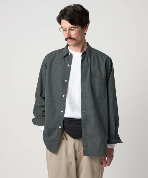 ＜Steven Alan＞ 緊密紗線條紋標準領襯衫 NARROW