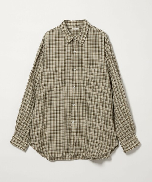 <Steven Alan> 平紋緯編布格紋標準領襯衫 LOOSE