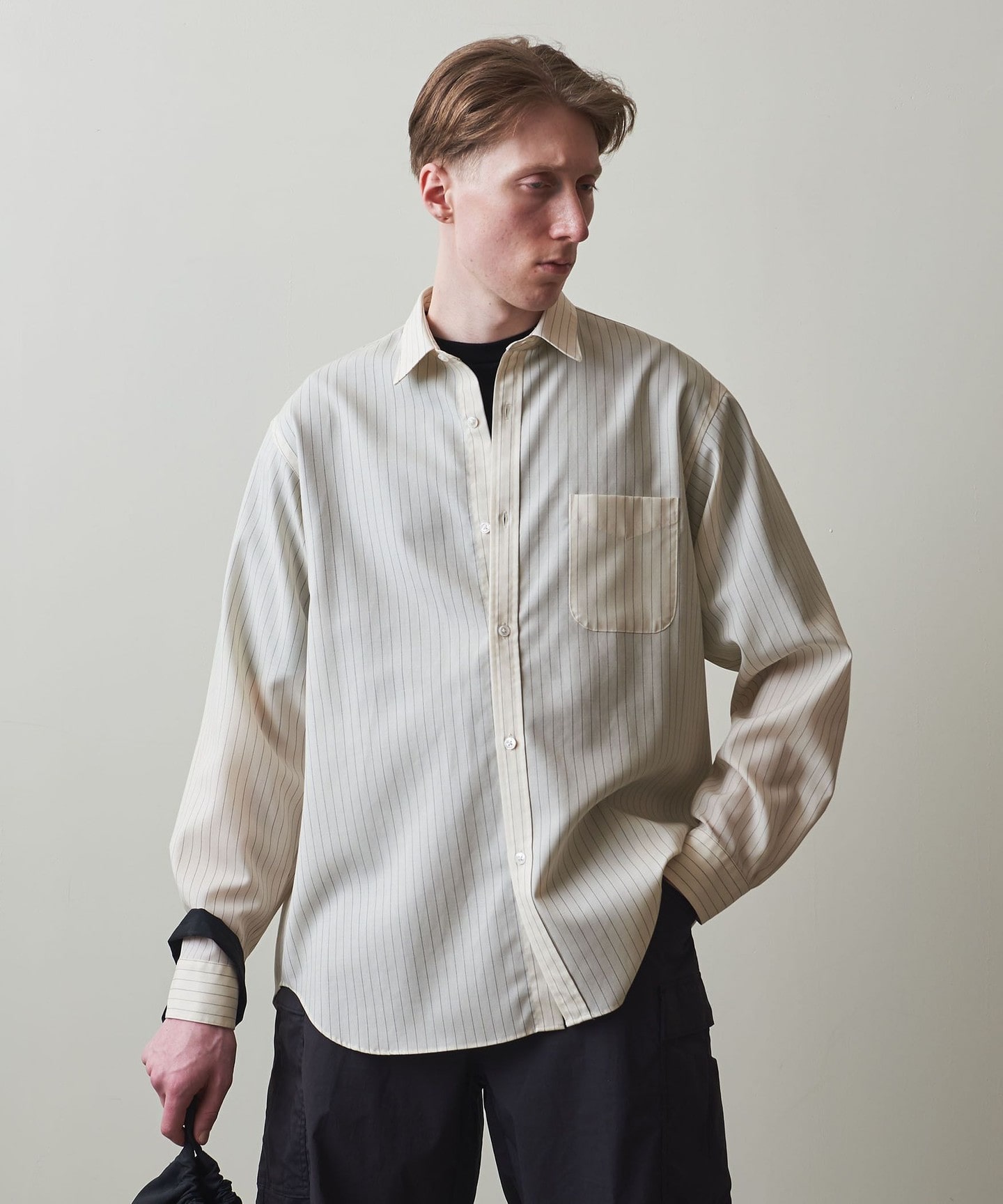 Steven Alan＞ MERINO WOOL REGULAR COLLAR SHIRT -ALINE/襯衫日本製 