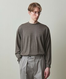 ＜Steven Alan＞ WOOL BORDER LONG SLEEVE TEE-LOOSE/T恤 日本製