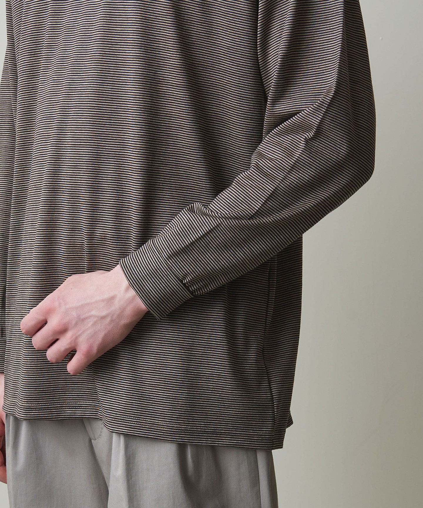 Steven Alan＞ WOOL BORDER LONG SLEEVE TEE-LOOSE/T恤日本製｜outlet