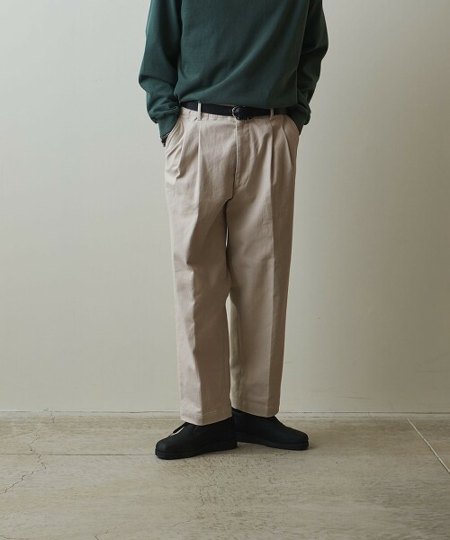 Steven Alan TWILL 2PLEATED PANTS TAPERED