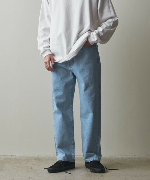 ＜Steven Alan＞ 13.5oz 丹寧鉚釘 5口袋寬版錐形褲 日本製