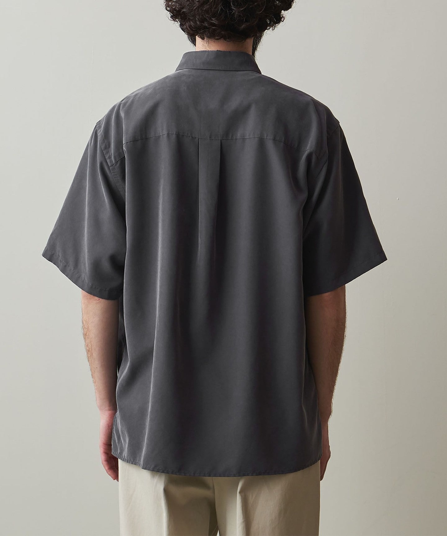 Steven Alan＞ DRAPE REGULAR COLLAR BOX SHORT SLEEVE SHIRT -LOOSE