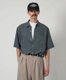 ＜Steven Alan＞垂墜感標準領短袖襯衫 STANDARD LOOSE BOX