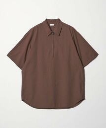 ＜Steven Alan＞ 有機棉格紋拉鍊短袖襯衫