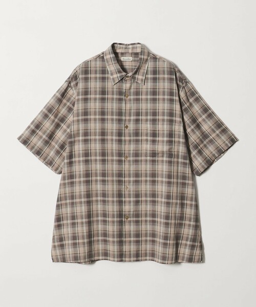 ＜Steven Alan＞ 馬德拉斯格紋標準領短袖襯衫 BOX